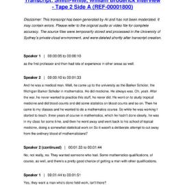 Smith-White, William Broderick Interview - Tape 2 Side A - Transcript