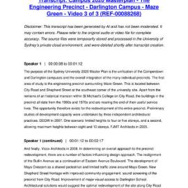 Campus 2020 Masterplan - The Engineering Precinct - Darlington Campus - Maze Green - Video 3 of 3 - Transcript