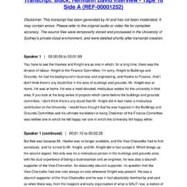 Black, Hermann David Interview - Tape 16 Side A - Transcript