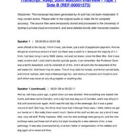 Keep, John Malcolm Interview - Tape 1 Side B - Transcript