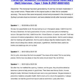 McMahon, Christine/Christina Helen Mary (Nell) Interview - Tape 1 Side B - Transcript