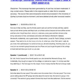 Dulhunty, Roma Interview - Tape 2 Side A - Transcript