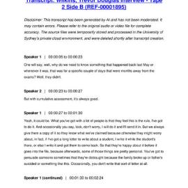 Wilkins, Trevor Douglas Interview - Tape 2 Side B - Transcript