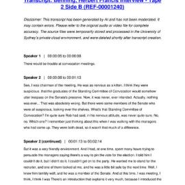 Benning, Herbert Francis Interview - Tape 2 Side B - Transcript