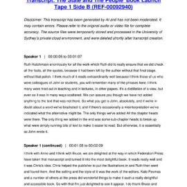 The State and The People' Book Launch Tape 1 Side B - Transcript