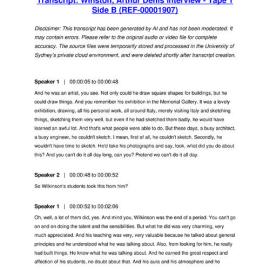 Winston, Arthur Denis Interview - Tape 1 Side B - Transcript