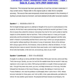 Elkin, Adolphus Peter Interview - Tape 1 Side B, 8 July 1975 - Transcript