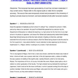 Black, Hermann David Interview - Tape 4 Side A - Transcript