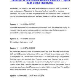 O’Neil, William Matthew Interview - Tape 3 Side B - Transcript