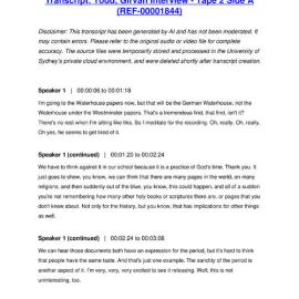 Todd, Girvan Interview - Tape 2 Side A - Transcript