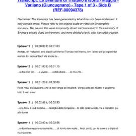 Le Sventure di Tristano e Isotta - Maggio - Varliano (Giuncugnano) - Tape 1 of 3 - Side B - Transcript