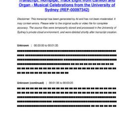 Hornpipe, Track Eight from Carillon and Organ - Musical Celebrations from the University of Sydney - Transcript