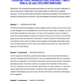 Elkin, Adolphus Peter Interview - Tape 2 Side A, 22 July 1975 - Transcript