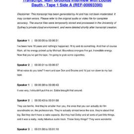 Marr Grounds Interview with Louise Dauth - Tape 1 Side A - Transcript