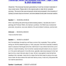 Miller, Ian Douglas Interview - Tape 1 Side B - Transcript