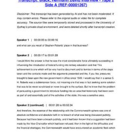 Black, Hermann David Interview - Tape 2 Side A - Transcript