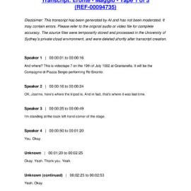 Eronte - Maggio - Tape 1 of 3 - Transcript