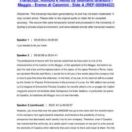 Romolo e Remo by Giulliano Grandini - Maggio - Eremo di Calomini - Side A - Transcript