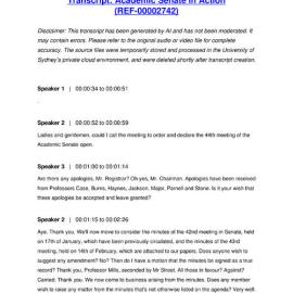 Academic Senate in Action - Transcript