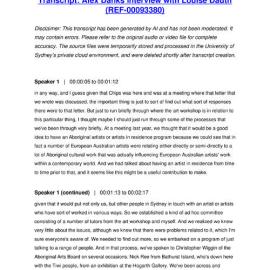 Alex Danks Interview with Louise Dauth - Transcript