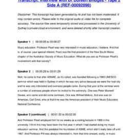 Interview with Dr Doreen Bridges - Tape 2 Side A - Transcript