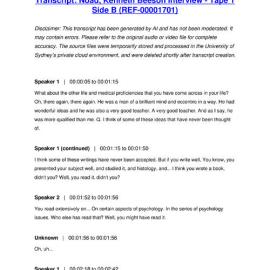 Noad, Kenneth Beeson Interview - Tape 1 Side B - Transcript