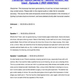 Optics (Series 4) - Second Version, Not Used - Episode 2 - Transcript