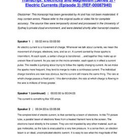 Electricity and Magnetism (Series 3) - Electric Currents (Episode 3) - Transcript