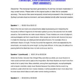 Vice-Chancellor's Promotion - Transcript