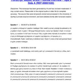 Mayes, Bruce T’oomba Interview - Tape 2 Side A - Transcript