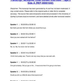 McAlpine, Ethel Doreen Interview - Tape 2 Side A - Transcript