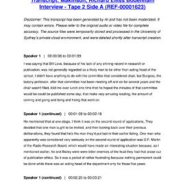 Makinson, Richard Elliss Bodenham Interview - Tape 2 Side A - Transcript