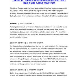 Osborn, Andrew Delbridge Interview - Tape 2 Side A - Transcript