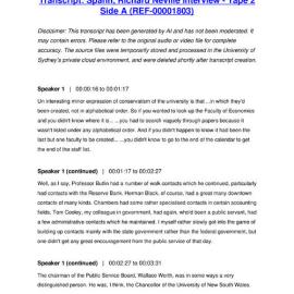 Spann, Richard Neville Interview - Tape 2 Side A - Transcript