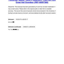 Master Tallis’s Testament, Track Six from Great Hall Grandeur - Transcript