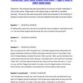 Still, Jack Leslie Interview - Tape 3 Side A - Transcript