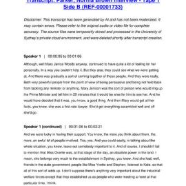 Parker, Norma Brown Interview - Tape 1 Side B - Transcript