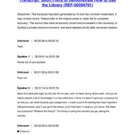 Short Films to Demonstrate How to Use the Library - Transcript