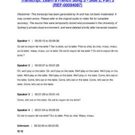 Learn a French Song 3 - Side 2, Part 3 - Transcript