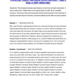 Joplin, Germaine Anne Interview - Tape 2 Side A - Transcript