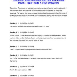 Peter Kennedy Interview with Louise Dauth - Tape 1 Side A - Transcript
