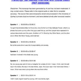 Jan Mackay Interview with Louise Dauth - Transcript