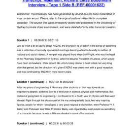 Makinson, Richard Elliss Bodenham Interview - Tape 1 Side B - Transcript