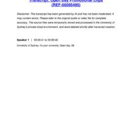 Open Day Promotional Clips - Transcript