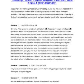 Spate, Virginia Margaret Interview - Tape 2 Side A - Transcript