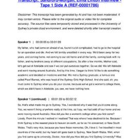 Sandford-Morgan, Elma Linton Interview - Tape 1 Side A - Transcript