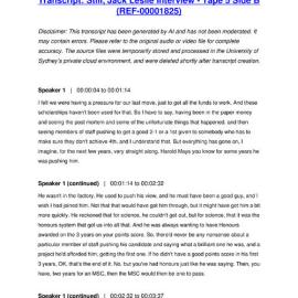 Still, Jack Leslie Interview - Tape 5 Side B - Transcript