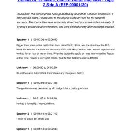 Emmens, Clifford Walter Interview - Tape 2 Side A - Transcript