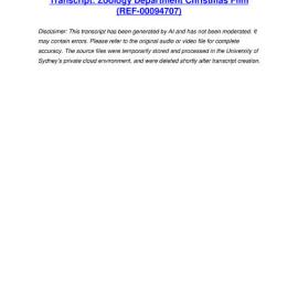 Zoology Department Christmas Film - Transcript