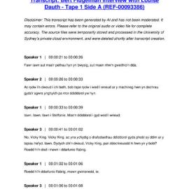 Bert Flugelman Interview with Louise Dauth - Tape 1 Side A - Transcript